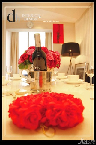 混搭风格公寓浪漫经济型130平米餐厅餐桌婚房家装图片