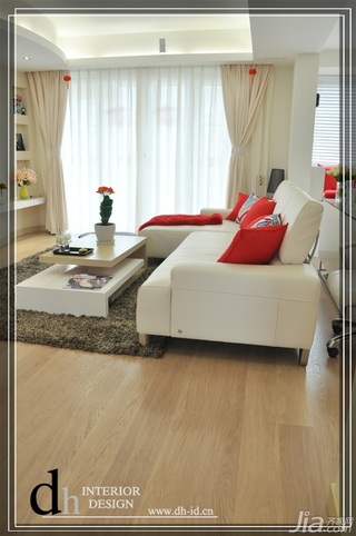 简约风格公寓唯美白色经济型130平米客厅沙发图片