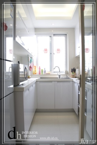简约风格公寓白色经济型130平米厨房橱柜定制