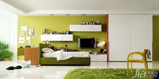混搭风格二居室绿色富裕型120平米儿童房儿童床图片