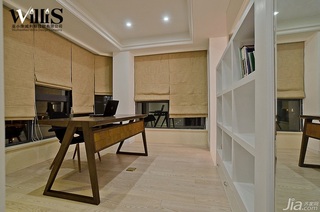 巫小伟简约风格公寓大气富裕型130平米书房书桌图片