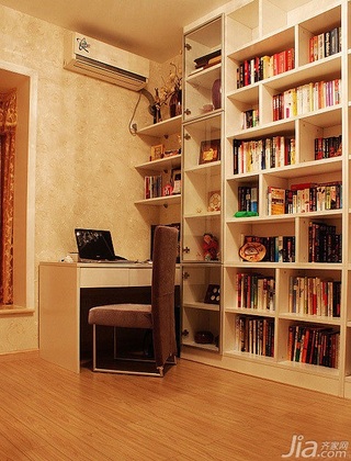 混搭风格二居室富裕型90平米书房书架图片