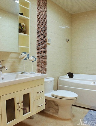 混搭风格二居室富裕型90平米卫生间洗手台效果图