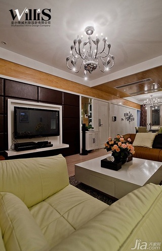 巫小伟简约风格公寓大气富裕型130平米客厅电视背景墙沙发效果图