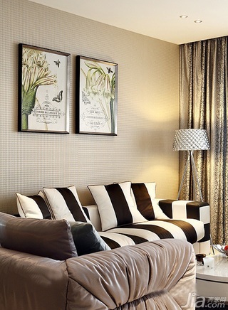 简约风格一居室富裕型90平米客厅沙发背景墙设计图纸