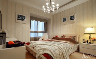 简约风格一居室富裕型90平米卧室卧室背景墙床图片