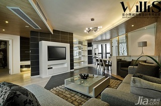 巫小伟简约风格公寓大气富裕型130平米客厅电视背景墙沙发图片