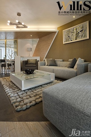 巫小伟简约风格公寓大气富裕型130平米客厅沙发图片