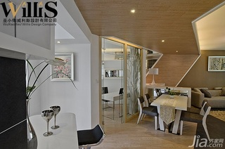 巫小伟简约风格公寓大气富裕型130平米餐厅吧台餐桌图片