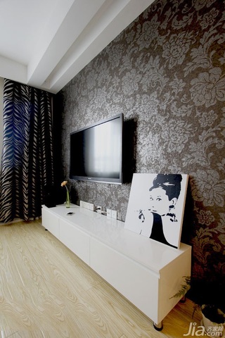简约风格二居室经济型120平米电视背景墙电视柜图片
