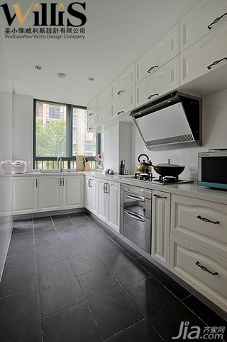 巫小伟混搭风格复式富裕型140平米以上厨房橱柜设计