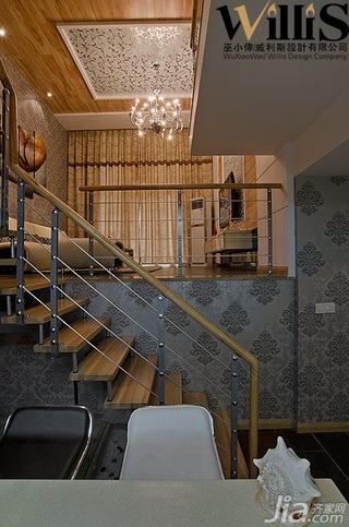 巫小伟混搭风格复式大气富裕型140平米以上餐厅楼梯餐桌效果图