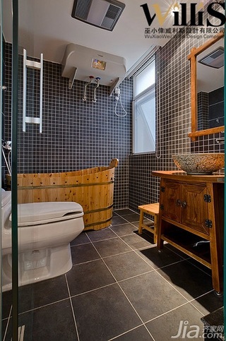 巫小伟混搭风格复式富裕型140平米以上卫生间洗手台图片