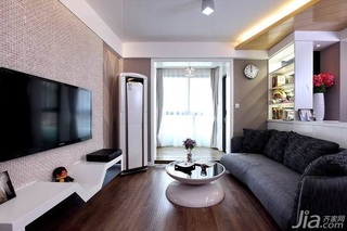 简约风格二居室富裕型80平米客厅电视背景墙沙发效果图