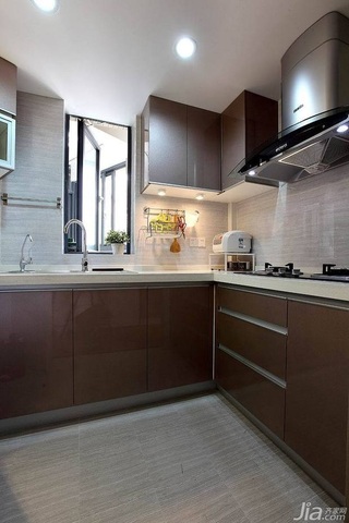 简约风格二居室富裕型80平米厨房橱柜订做