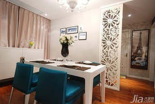 简约风格二居室富裕型80平米餐厅隔断餐桌效果图