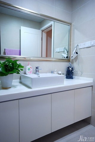 简约风格二居室富裕型80平米卫生间洗手台图片