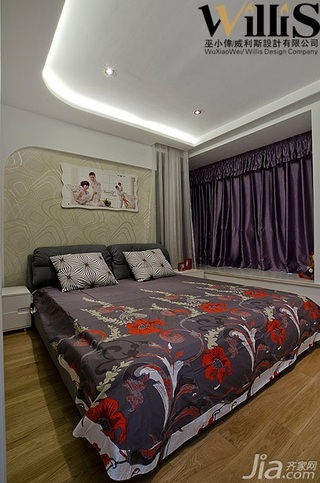 巫小伟混搭风格公寓大气经济型110平米卧室飘窗床图片