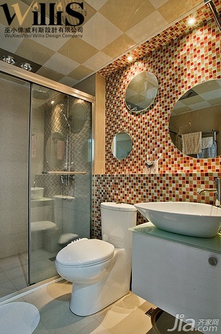 巫小伟混搭风格公寓经济型110平米卫生间洗手台效果图