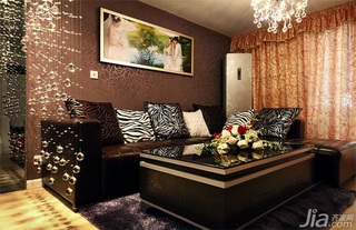 混搭风格一居室富裕型90平米客厅沙发背景墙沙发婚房设计图