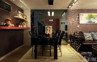 混搭风格一居室富裕型90平米餐厅隔断餐桌婚房家装图片