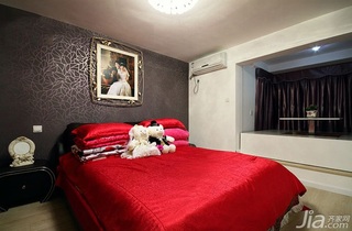 混搭风格一居室富裕型90平米卧室卧室背景墙床婚房家装图片