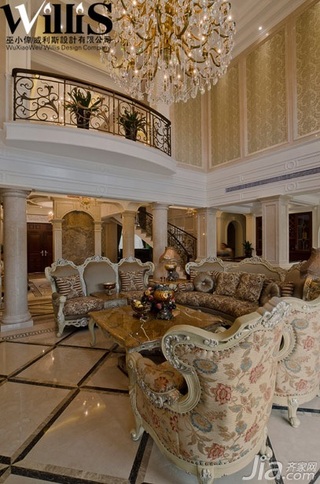 巫小伟欧式风格别墅奢华豪华型140平米以上客厅沙发效果图