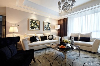 混搭风格三居室富裕型110平米客厅吊顶沙发效果图