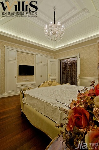 巫小伟欧式风格别墅奢华豪华型140平米以上卧室床效果图