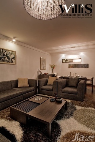 巫小伟中式风格别墅富裕型130平米客厅沙发效果图