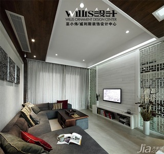 巫小伟中式风格跃层富裕型140平米以上客厅吊顶沙发效果图