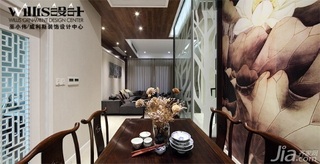 巫小伟中式风格跃层唯美富裕型140平米以上餐厅餐厅背景墙餐桌效果图