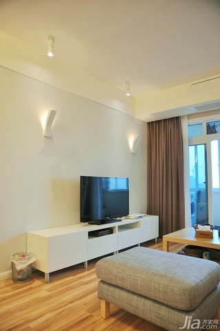 简约风格二居室富裕型50平米客厅吊顶电视柜效果图