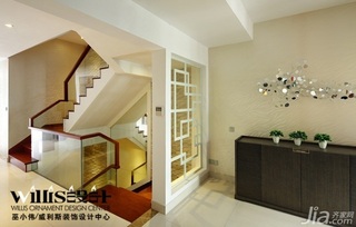 巫小伟简约风格别墅富裕型140平米以上楼梯旧房改造家装图