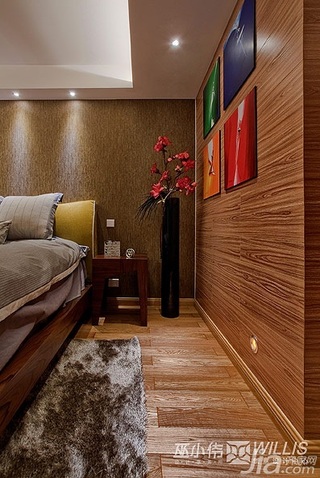 巫小伟简约风格公寓富裕型140平米以上卧室床效果图