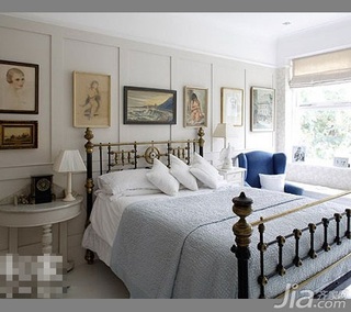 欧式风格富裕型卧室卧室背景墙床图片