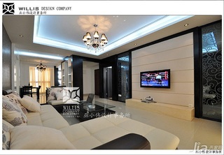 巫小伟简约风格公寓时尚黑白经济型140平米以上客厅电视背景墙沙发效果图