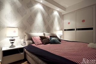 简约风格一居室富裕型90平米卧室卧室背景墙床效果图