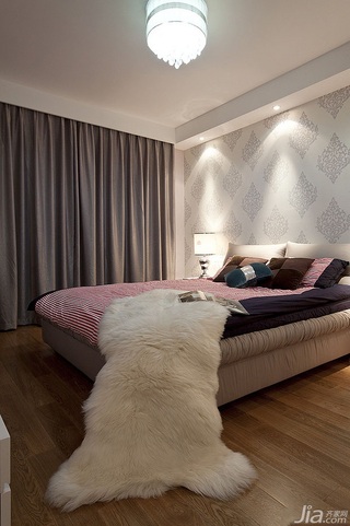 简约风格一居室富裕型90平米卧室卧室背景墙床效果图