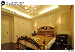 巫小伟欧式风格别墅奢华豪华型140平米以上卧室吊顶床效果图