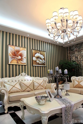 新古典风格别墅富裕型140平米以上客厅沙发背景墙茶几效果图
