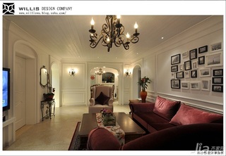 巫小伟地中海风格公寓浪漫富裕型130平米客厅照片墙沙发效果图