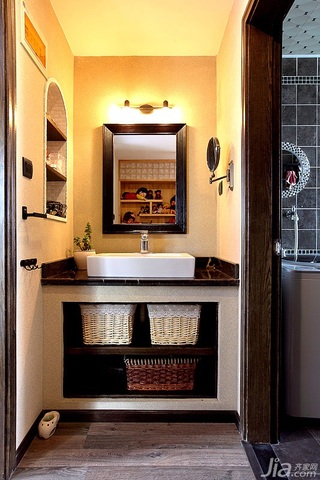 混搭风格二居室富裕型90平米卫生间洗手台图片
