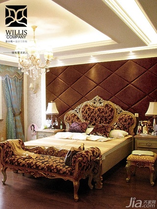 巫小伟欧式风格别墅豪华型140平米以上卧室吊顶床图片