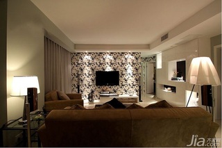 简约风格一居室富裕型90平米客厅电视背景墙婚房设计图