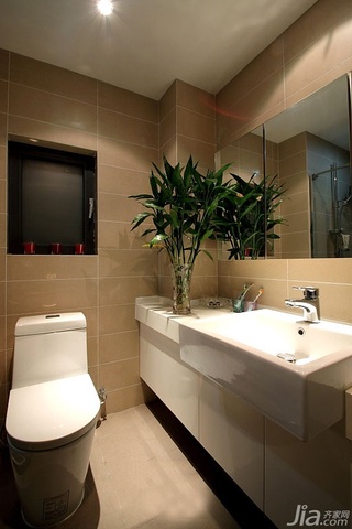 简约风格一居室富裕型90平米卫生间洗手台婚房家装图