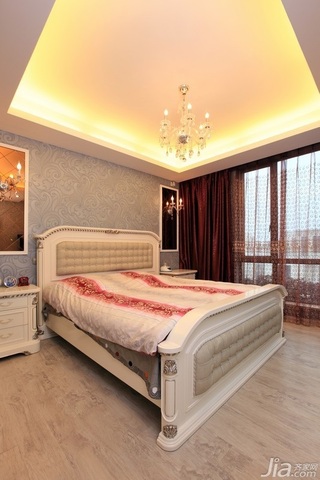 简约风格别墅富裕型140平米以上卧室吊顶床效果图