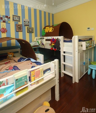 三米设计田园风格公寓可爱经济型140平米以上儿童房床效果图