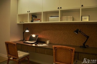 中式风格二居室富裕型80平米书房书桌图片