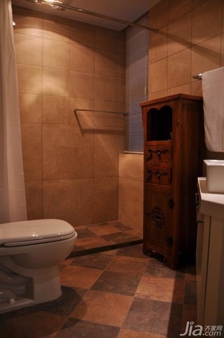 中式风格二居室富裕型80平米卫生间设计